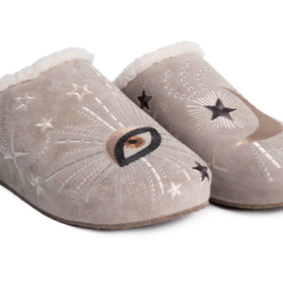 Johnny Was Cream and Black Embroidered Mules - Picture 1 of 7